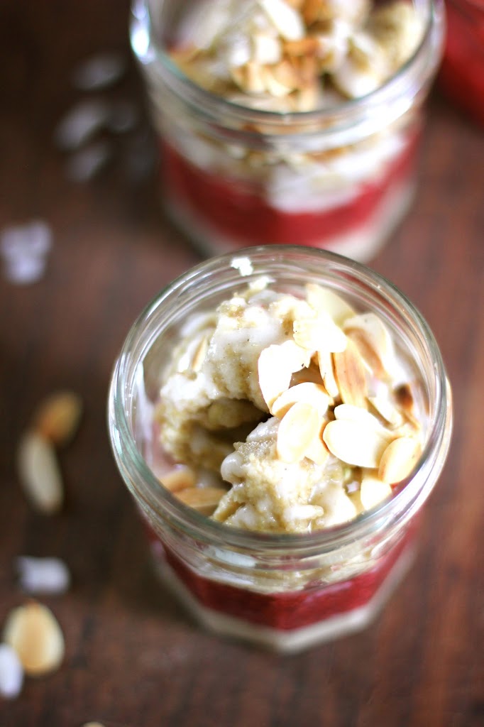 No Bake. Bakewell Tart In A Jar